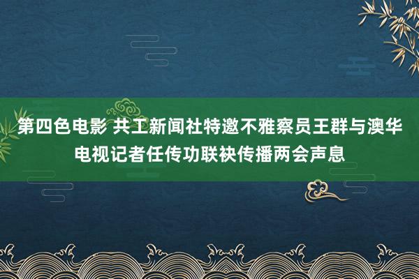 第四色电影 共工新闻社特邀不雅察员王群与澳华电视记者任传功联袂传播两会声息