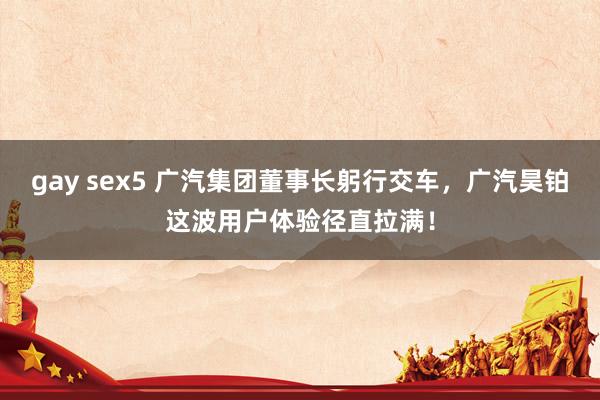 gay sex5 广汽集团董事长躬行交车，广汽昊铂这波用户体验径直拉满！