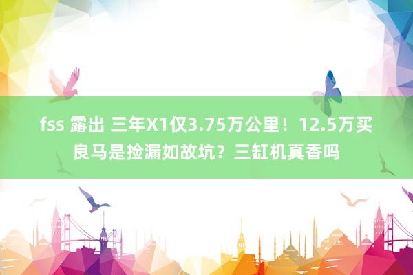 fss 露出 三年X1仅3.75万公里！12.5万买良马是捡漏如故坑？三缸机真香吗