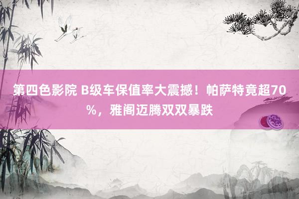 第四色影院 B级车保值率大震撼！帕萨特竟超70%，雅阁迈腾双双暴跌