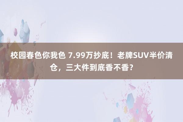 校园春色你我色 7.99万抄底！老牌SUV半价清仓，三大件到底香不香？