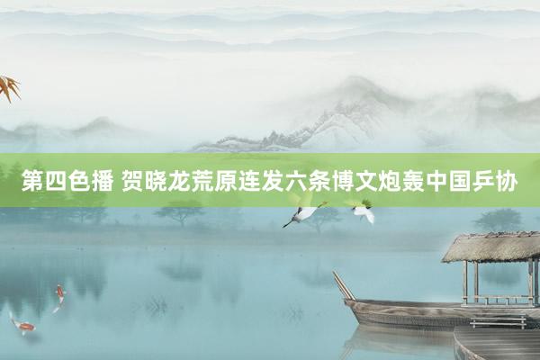 第四色播 贺晓龙荒原连发六条博文炮轰中国乒协