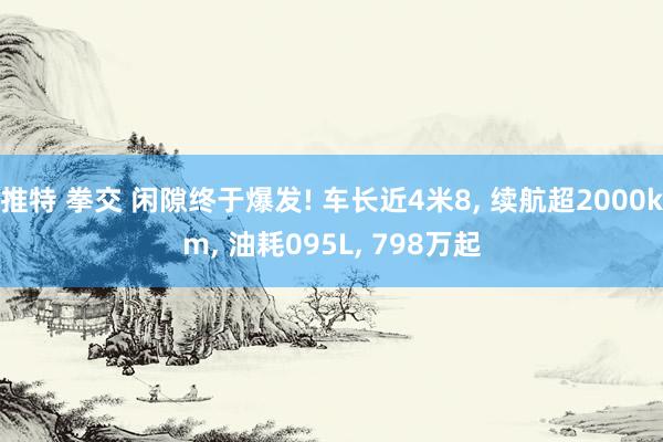 推特 拳交 闲隙终于爆发! 车长近4米8， 续航超2000km， 油耗095L， 798万起
