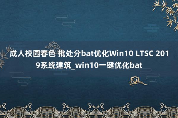 成人校园春色 批处分bat优化Win10 LTSC 2019系统建筑_win10一键优化bat