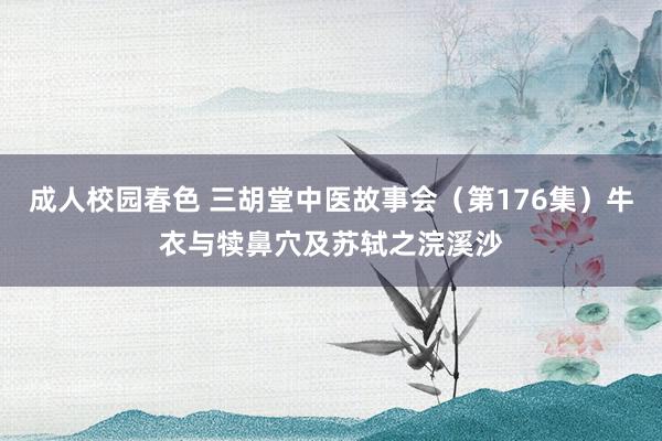 成人校园春色 三胡堂中医故事会（第176集）牛衣与犊鼻穴及苏轼之浣溪沙