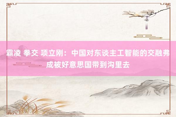 霸凌 拳交 项立刚：中国对东谈主工智能的交融弗成被好意思国带到沟里去